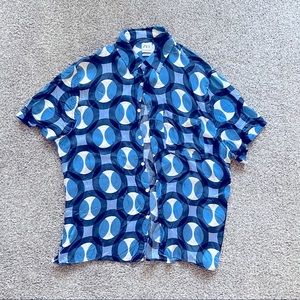 XL Zara Blue Geometric Print Shirt